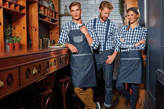 'DOMAIN' CONTRAST DENIM WAIST APRON