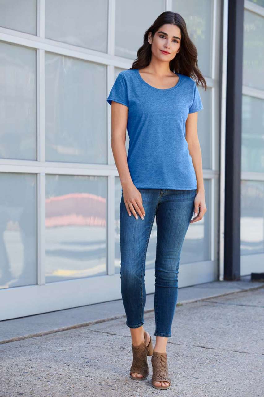 SOFTSTYLE® LADIES' DEEP SCOOP T-SHIRT