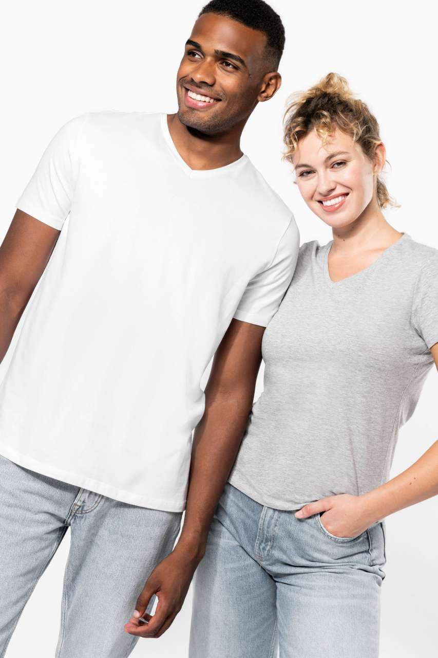 LADIES' SHORT-SLEEVED V-NECK T-SHIRT