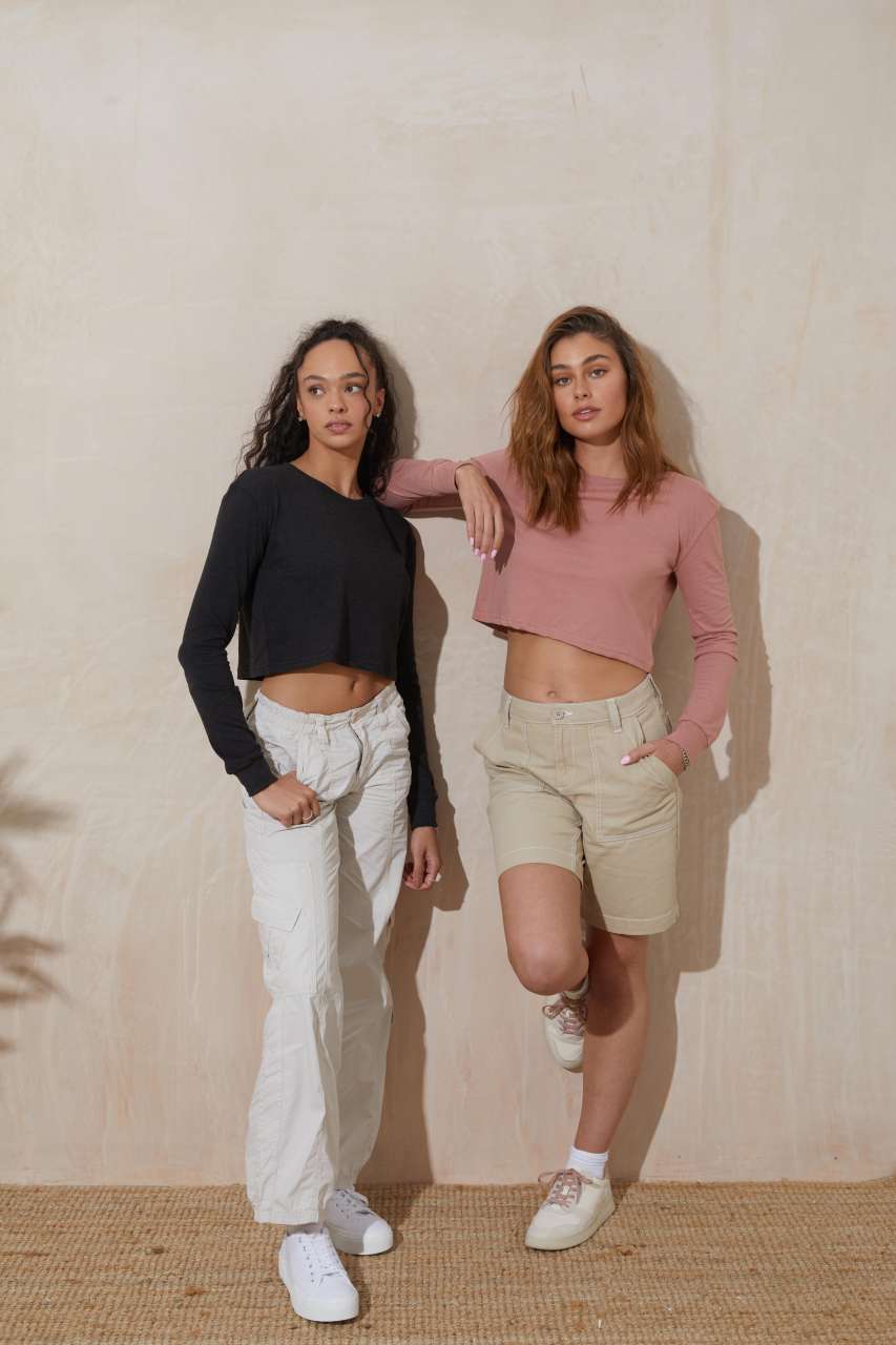 WOMEN'S L/S CROPPED T