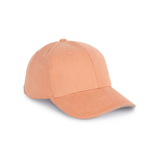 CAP IN ORGANIC COTTON WITH CONTRASTING SANDWICH PEAK - 6 PANELS