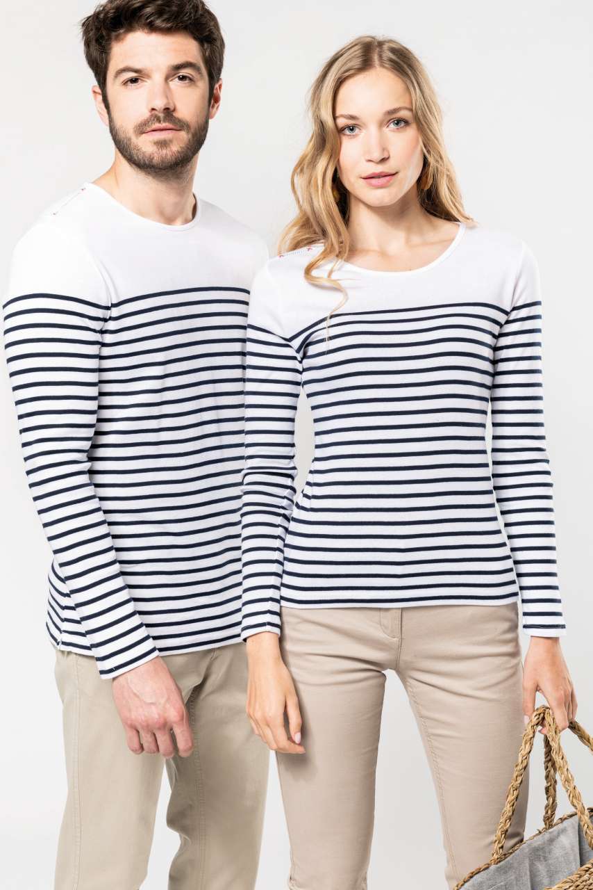 LADIES’ LONG-SLEEVED BRETON STRIPE TOP