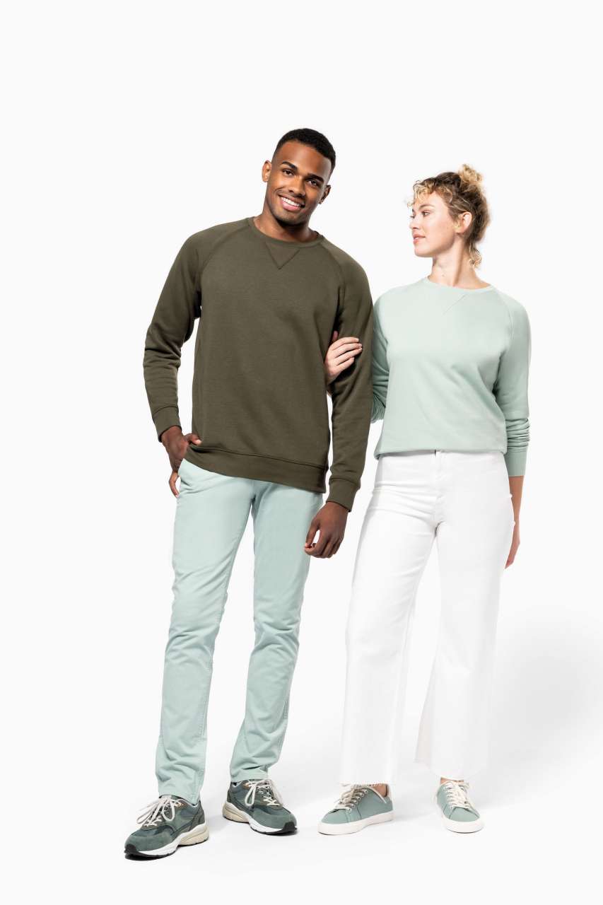 SWEAT-SHIRT HOMME EN COTON BIOLOGIQUE À COL RAS DU COU ET MANCHES RAGLAN