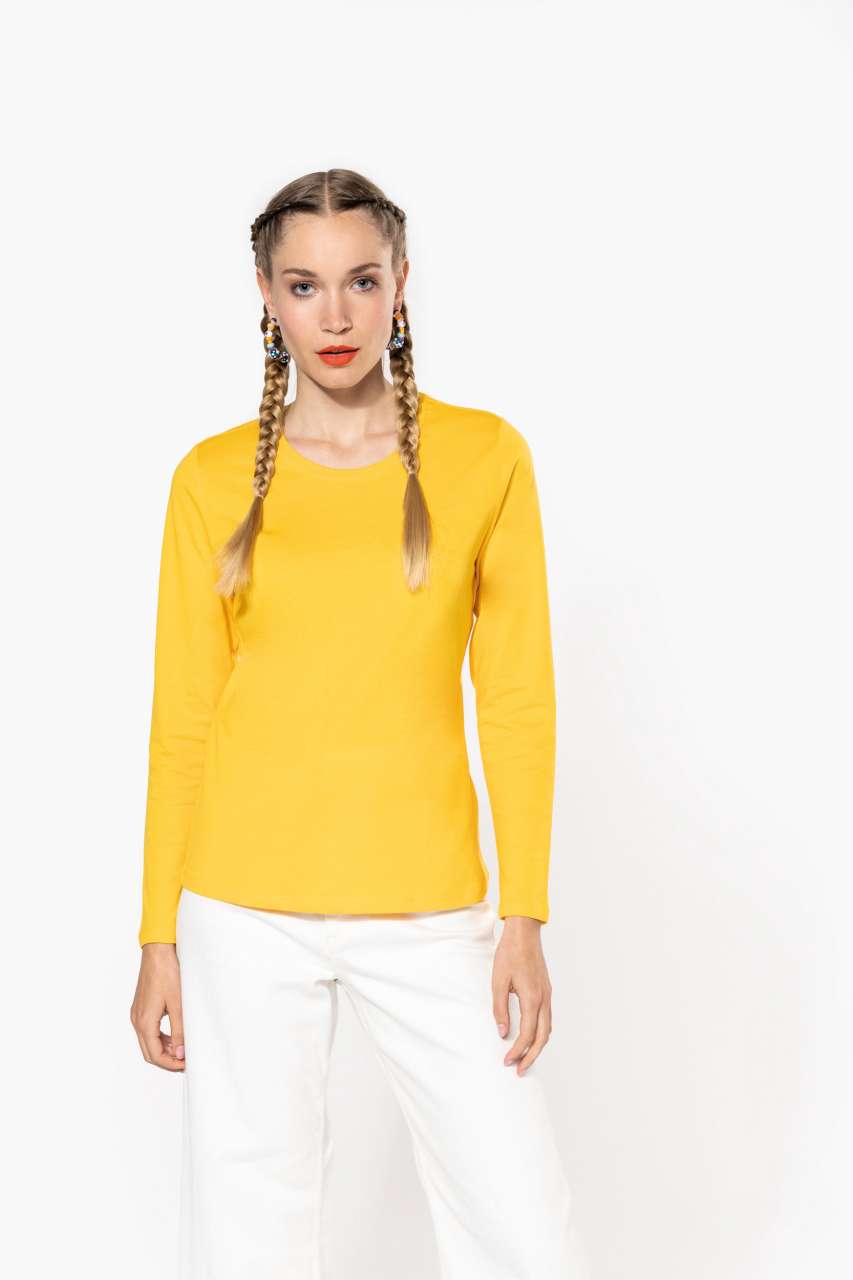 LADIES' LONG-SLEEVED CREW NECK T-SHIRT