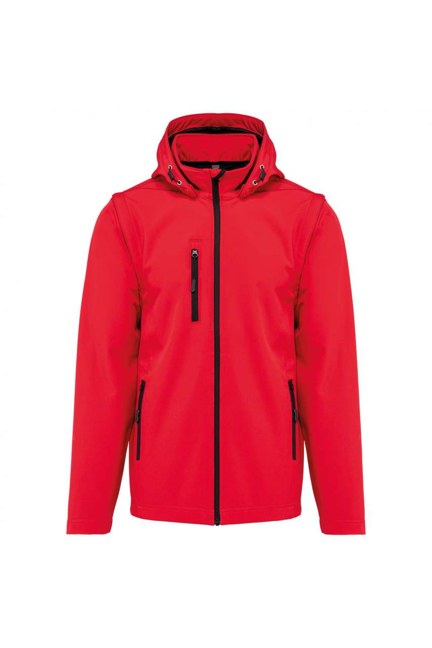 VESTE SOFTSHELL UNISEXE 3 COUCHES À CAPUCHE AVEC MANCHES AMOVIBLES