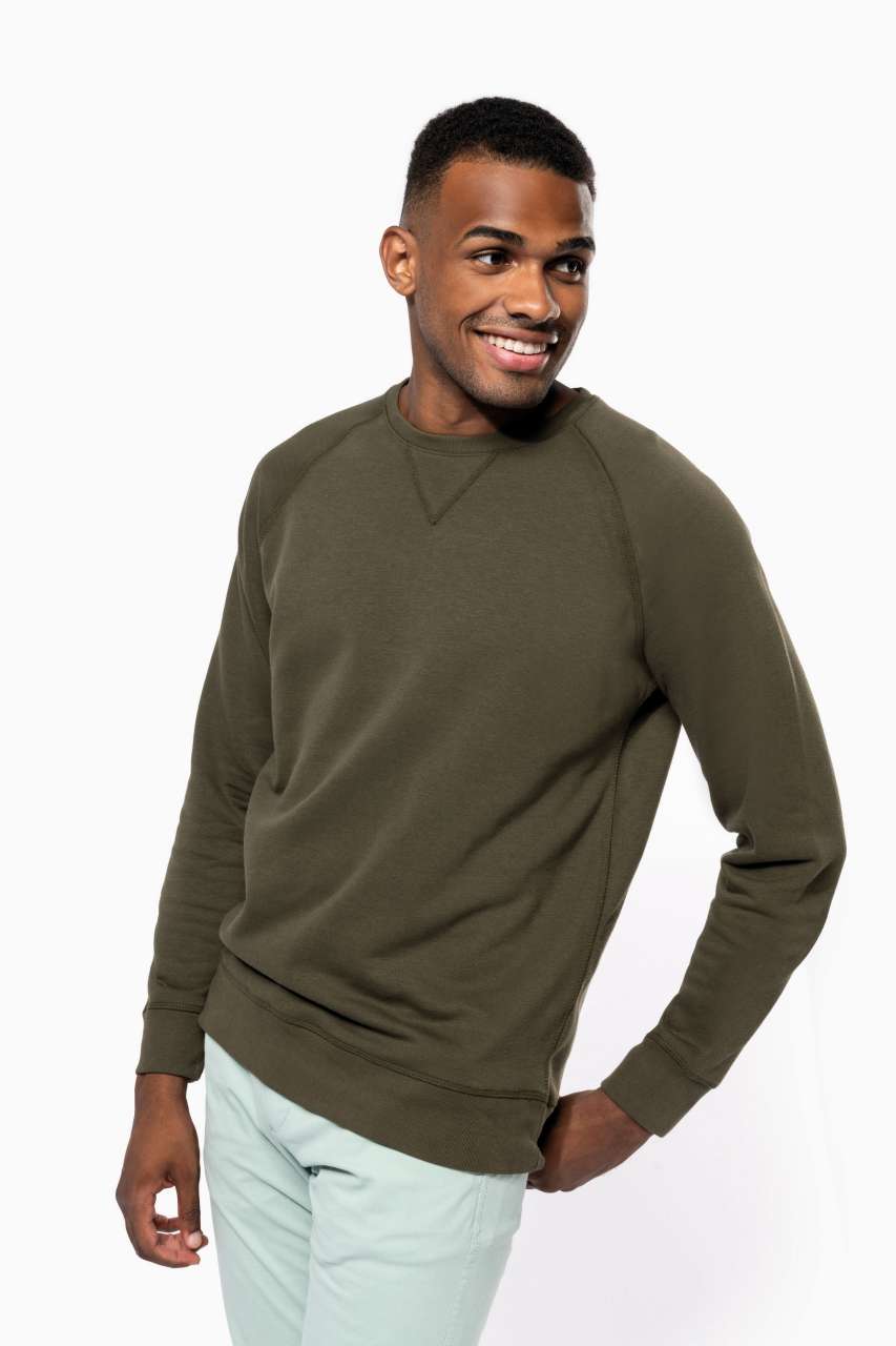 SWEAT-SHIRT HOMME EN COTON BIOLOGIQUE À COL RAS DU COU ET MANCHES RAGLAN