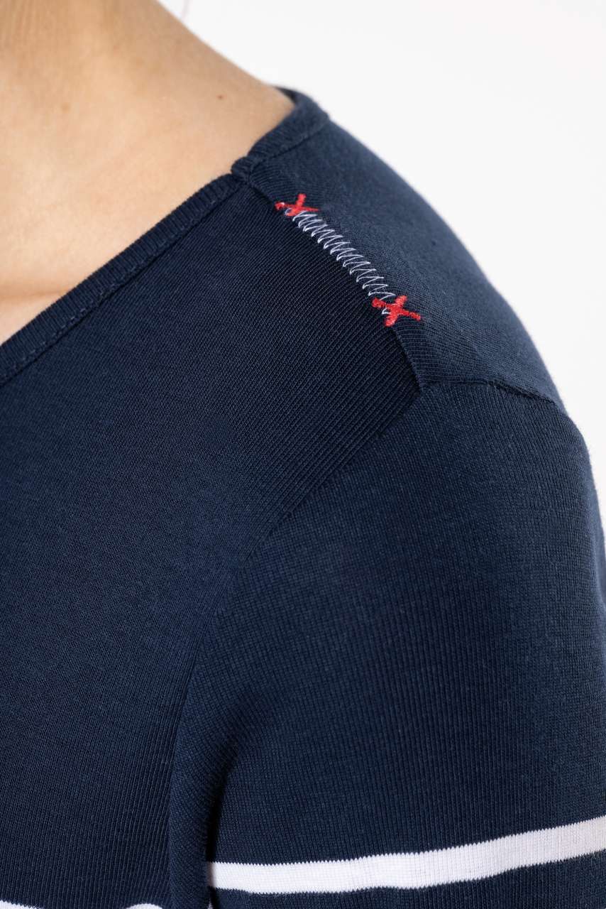 LADIES’ LONG-SLEEVED BRETON STRIPE TOP