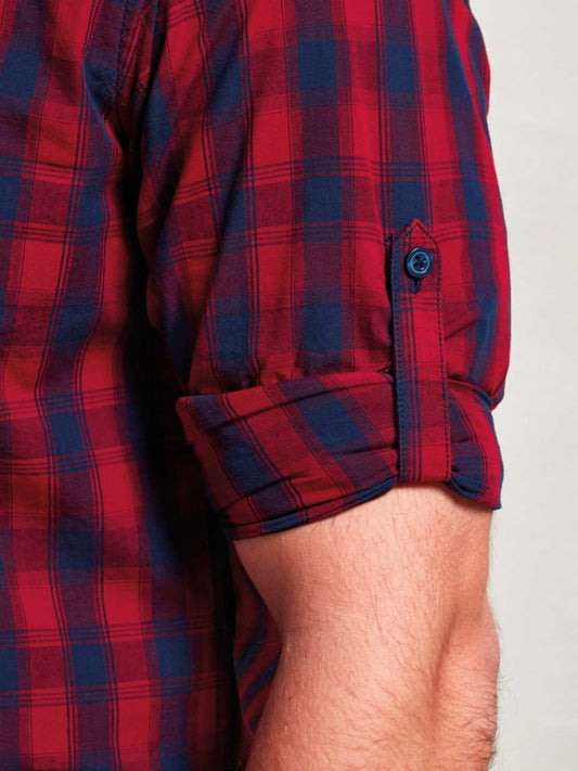 'MULLIGAN' CHECK - MEN'S LONG SLEEVE COTTON SHIRT