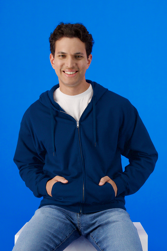 SOFTSTYLE™ MIDWEIGHT FLEECE ADULT FULL ZIP HOODED SWEATSHIRT - Gildan (2 of 5) | utt:068c592767b7