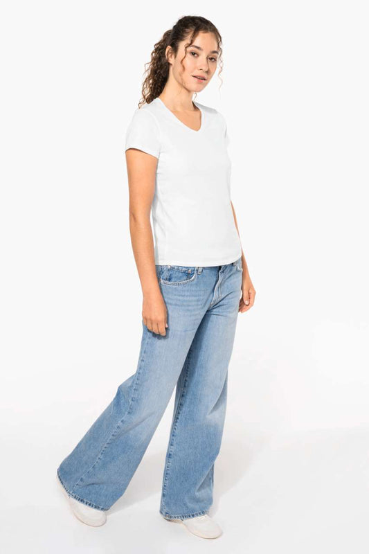 Ladies' Short-Sleeved V-Neck T-Shirt - Kariban (2 of 8) | utt:0d7f9d8abac3