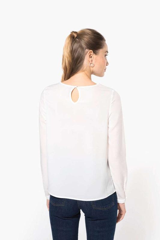 Ladies' Long-Sleeved Crepe Blouse - Kariban (2 of 8) | utt:1172dc9399d3