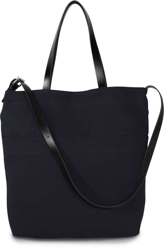 Handbag With Leather Shoulder Strap in Night Navy | utt:bc98b6382b8a