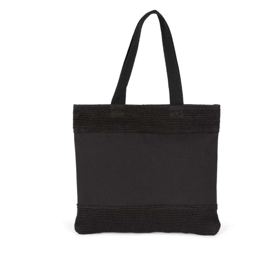 SHOPPING BAG IN COTTON AND WOVEN JUTE THREADS in Black | utt:2b196f96ba1e