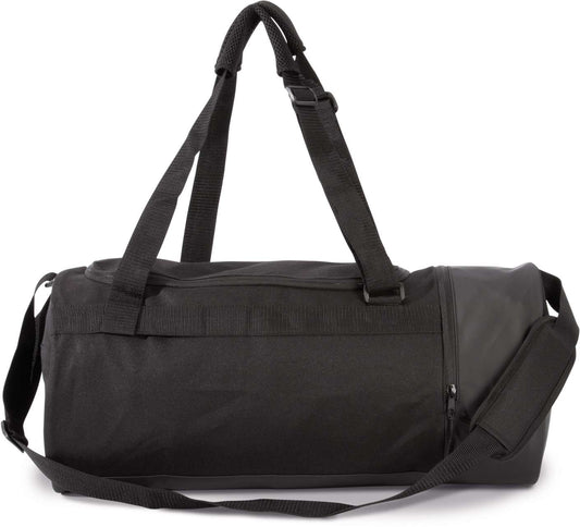 Tubular Sports Bag With Separate Shoe Compartment in Black/Black | utt:0ebc21683f99