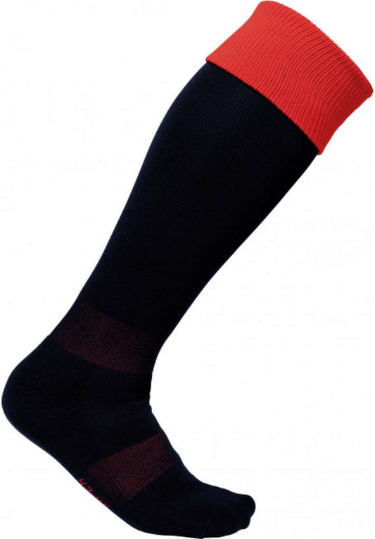 Two-Tone Sports Socks in Black/Sporty Red