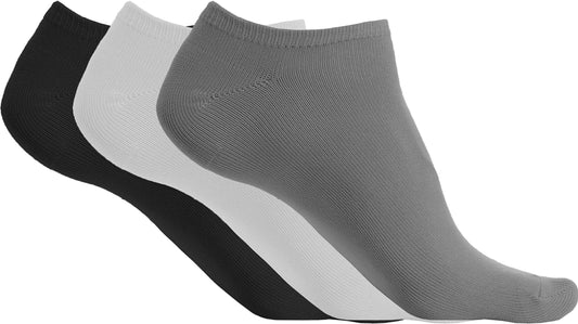 Microfibre Trainer Socks - Pack Of 3 Pairs in Storm Grey/White/Black