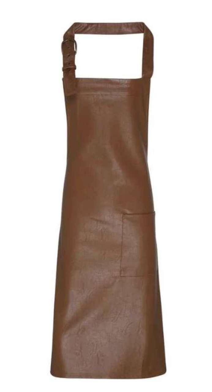 Faux Leather Bib Apron in Tan | utt:11ccc0bf2c7f