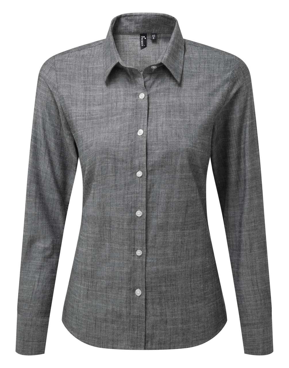 Women's Cotton Slub Chambray Long Sleeve Shirt in Grey | utt:aa2ddae2fddb