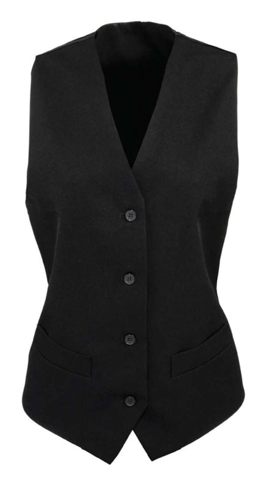 Women's Lined Polyester Waistcoat in Black | utt:7bfb72bc925f