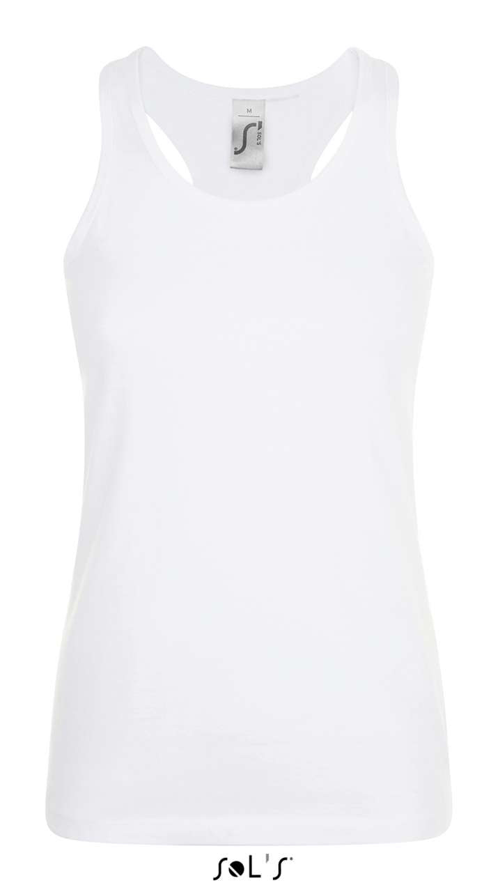 Sol's Justin Women - Racerback Tank Top in White | utt:b720a1285877
