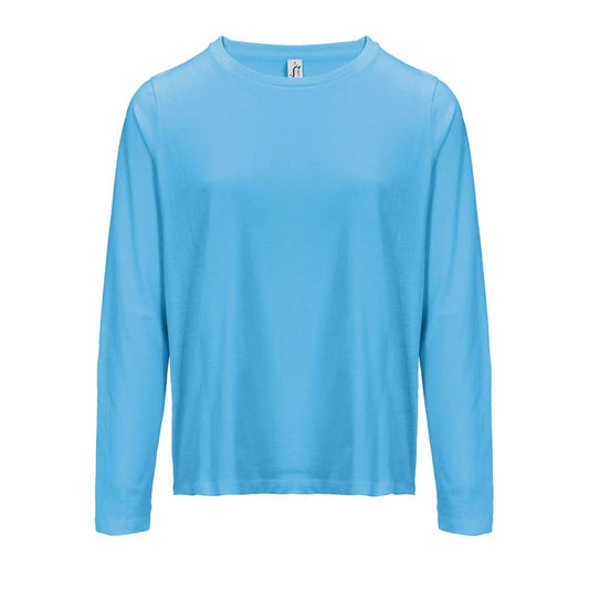 Sol's Monarch Women - Long Sleeve T-Shirt With Round Neck in Aqua | utt:b32bd43c9a28