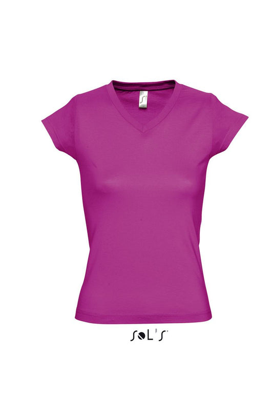Sol's Moon - Women’s V-Neck T-Shirt in Fuchsia
