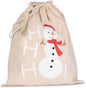 SAC EN COTON AVEC MOTIF DE BONHOMME DE NEIGE ET FERMETURE À CORDON