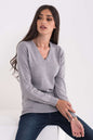 PULL COL V FEMME EN COTON FIN