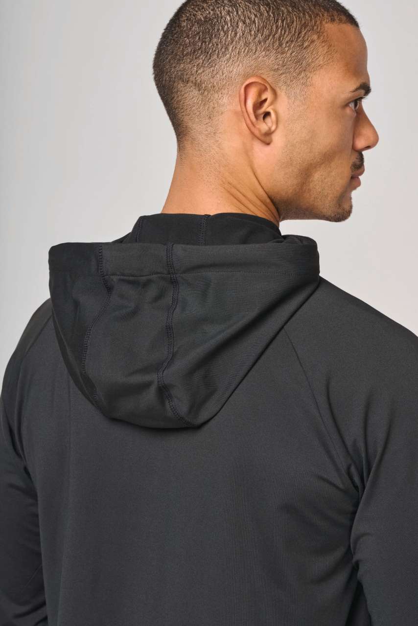 SWEAT-SHIRT DE SPORT À CAPUCHE ET COL ZIPPÉ