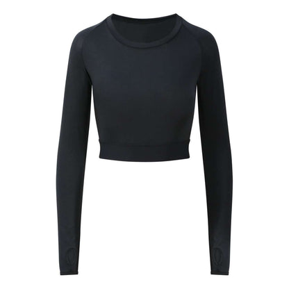 T-shirt court à manches longues pour femme