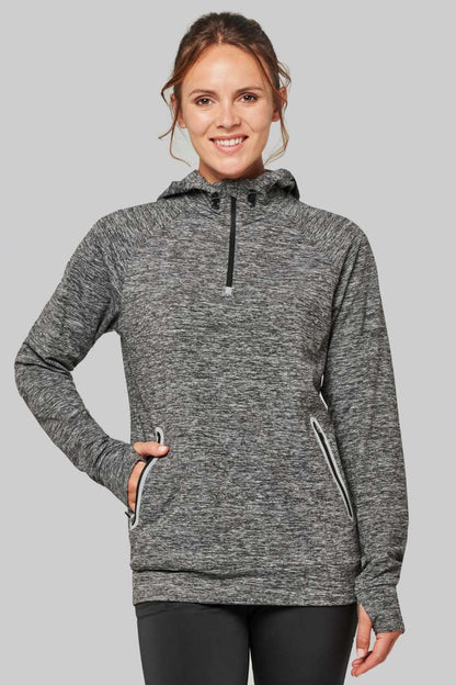 SWEAT-SHIRT DE SPORT À CAPUCHE ET COL ZIPPÉ