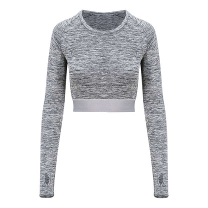 T-shirt court à manches longues pour femme