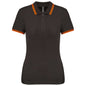 Polo à manches courtes à deux bandes pour femme