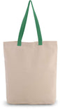 SAC CABAS AVEC SOUFFLET ET POIGNÉE DE COULEUR CONTRASTÉE