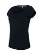 T-SHIRT FEMME À COL BATEAU ET MANCHES COURTES