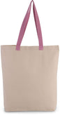 SAC CABAS AVEC SOUFFLET ET POIGNÉE DE COULEUR CONTRASTÉE