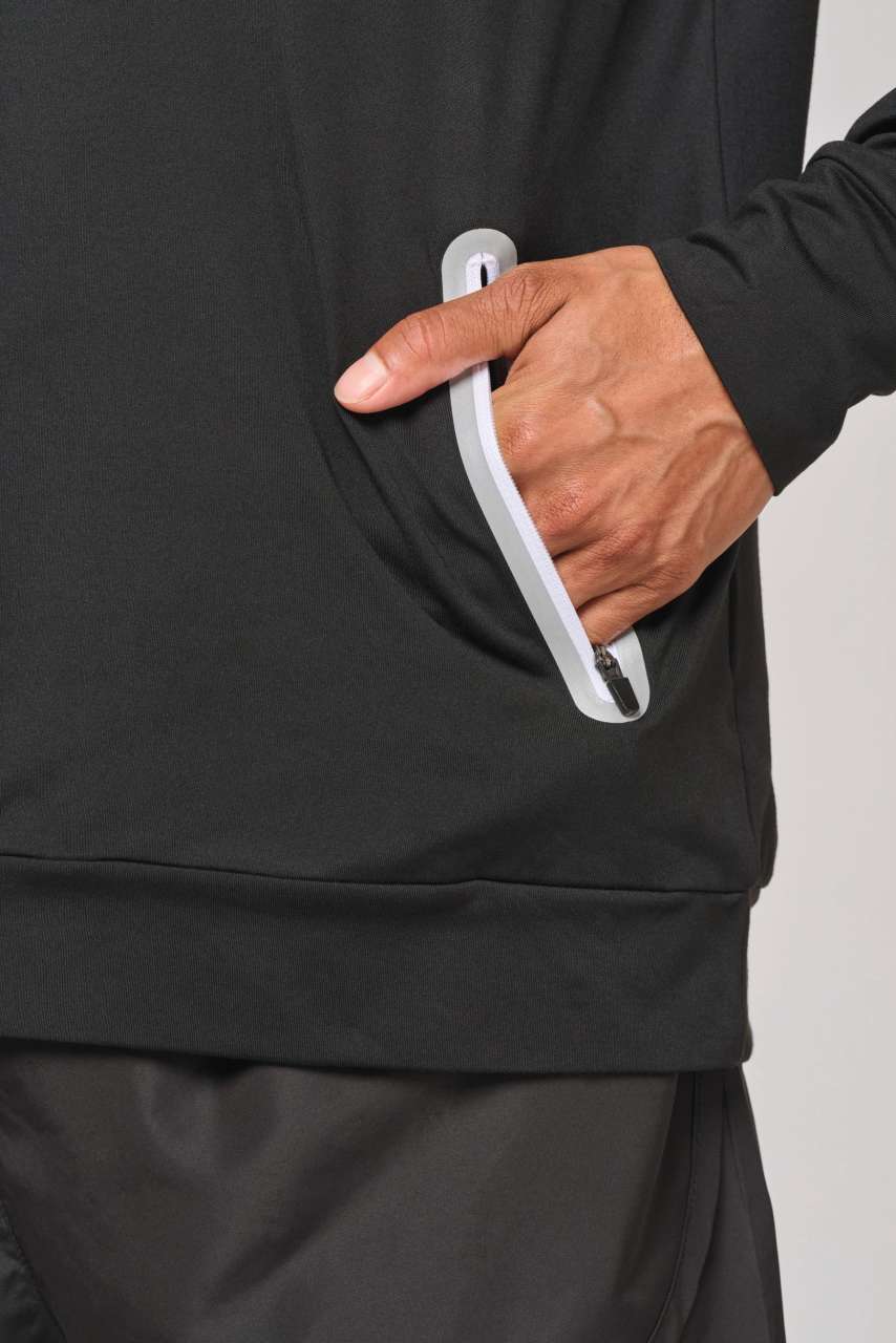 SWEAT-SHIRT DE SPORT À CAPUCHE ET COL ZIPPÉ