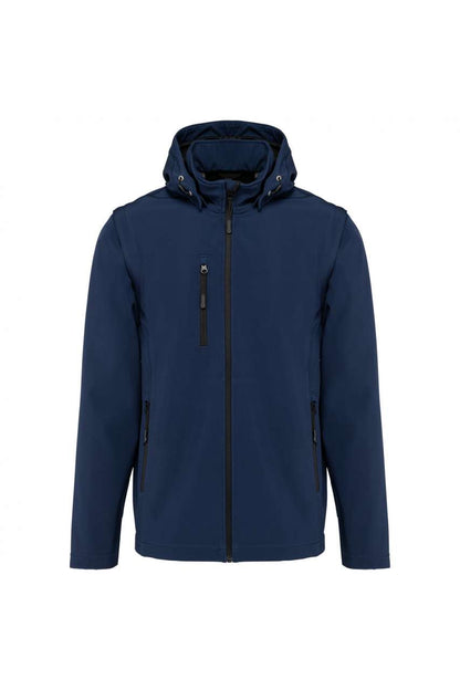 VESTE SOFTSHELL UNISEXE 3 COUCHES À CAPUCHE AVEC MANCHES AMOVIBLES