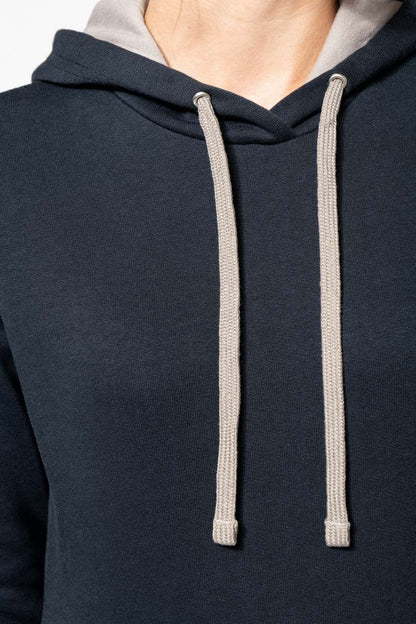 SWEAT-SHIRT À CAPUCHE CONTRASTÉ POUR FEMME