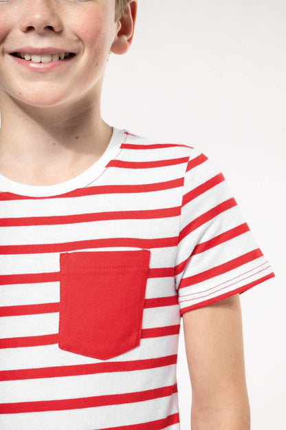 T-SHIRT MARIN À MANCHES COURTES ET POCHE POUR ENFANT