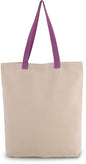 SAC CABAS AVEC SOUFFLET ET POIGNÉE DE COULEUR CONTRASTÉE