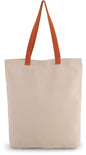 SAC CABAS AVEC SOUFFLET ET POIGNÉE DE COULEUR CONTRASTÉE