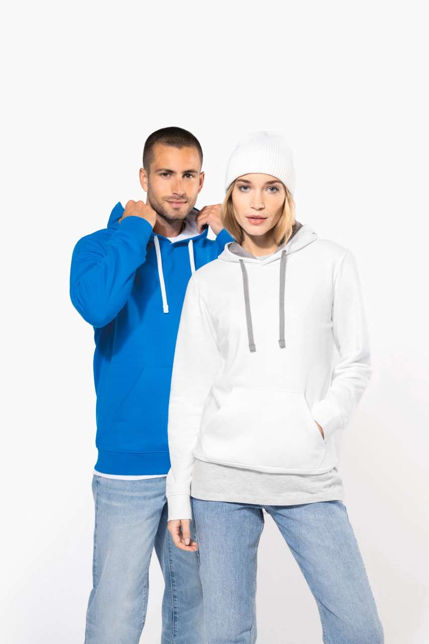 SWEAT-SHIRT À CAPUCHE CONTRASTÉ POUR FEMME