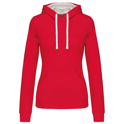SWEAT-SHIRT À CAPUCHE CONTRASTÉ POUR FEMME