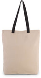 SAC CABAS AVEC SOUFFLET ET POIGNÉE DE COULEUR CONTRASTÉE
