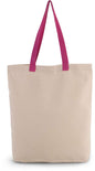 SAC CABAS AVEC SOUFFLET ET POIGNÉE DE COULEUR CONTRASTÉE