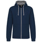 SWEAT-SHIRT À CAPUCHE CONTRASTÉ ET FERMETURE ÉCLAIR COMPLÈTE POUR HOMMES