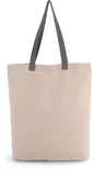 SAC CABAS AVEC SOUFFLET ET POIGNÉE DE COULEUR CONTRASTÉE