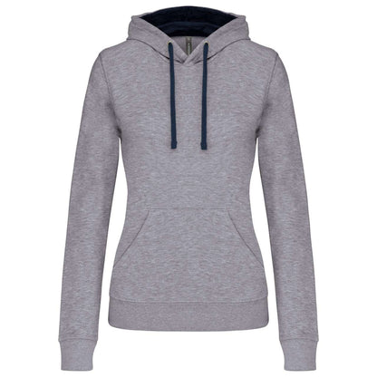 SWEAT-SHIRT À CAPUCHE CONTRASTÉ POUR FEMME