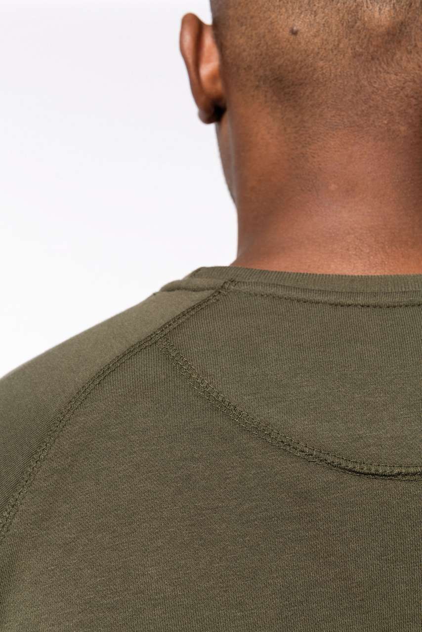 SWEAT-SHIRT HOMME EN COTON BIOLOGIQUE À COL RAS DU COU ET MANCHES RAGLAN